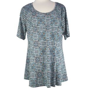 Blouse Top Lula Roe Size 3XL  Blue/Gray Butterflies